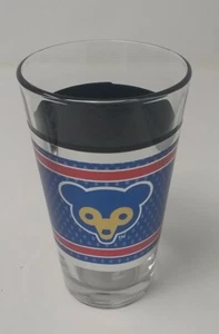 New MLB Chicago Cubs Baseball 16 oz Drinking Glass EST. 1876 Cubbie Bear Logo - Picture 1 of 2