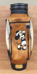 Belding Sports Walt Disney Company Mickey Mouse blau & hellbraun Leder Golftasche  - Bild 1 von 11