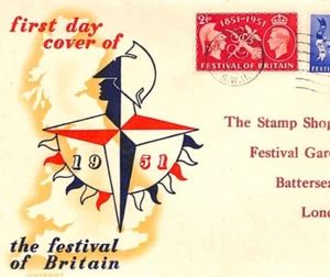 GB FESTIVAL OF BRITAIN 1951 FDC Relevant *Battersea* Machine {samwells}YK219 - Picture 1 of 9