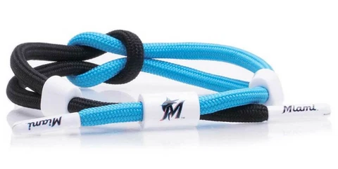 Rastaclat Baseball Miami Marlins Outfield Knotted Bracelet - Black & Blue Cover