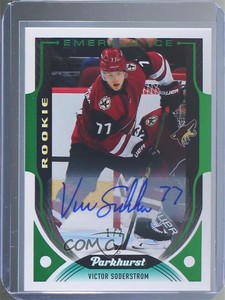 2020 Parkhurst Emerald Ice Achievement /2 Victor Soderstrom #303 Rookie Auto RC