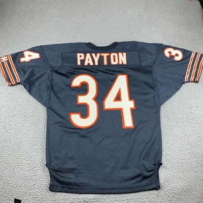 Camiseta De Colección Walter Payton 48 Negra Chicago Bears Wilson Hecha en EE. UU. Corte Profesional Foto 1 de 4
