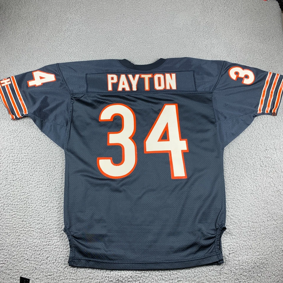 Camiseta De Colección Walter Payton 48 Negra Chicago Bears Wilson Hecha en EE. UU. Corte Profesional Foto 1 de 4