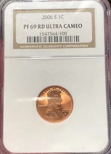 2006-S LINCOLN 1C PF69 RD ULTRA CAMEO CENT PENNY-NGC OLD HOLDER - Picture 1 of 3