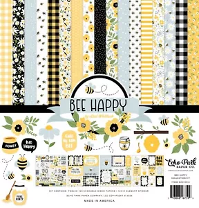Echo Park - Bee Happy - 12x12 Sammlung Set Sammelalbum Papiere + Sticker - Bild 1 von 5