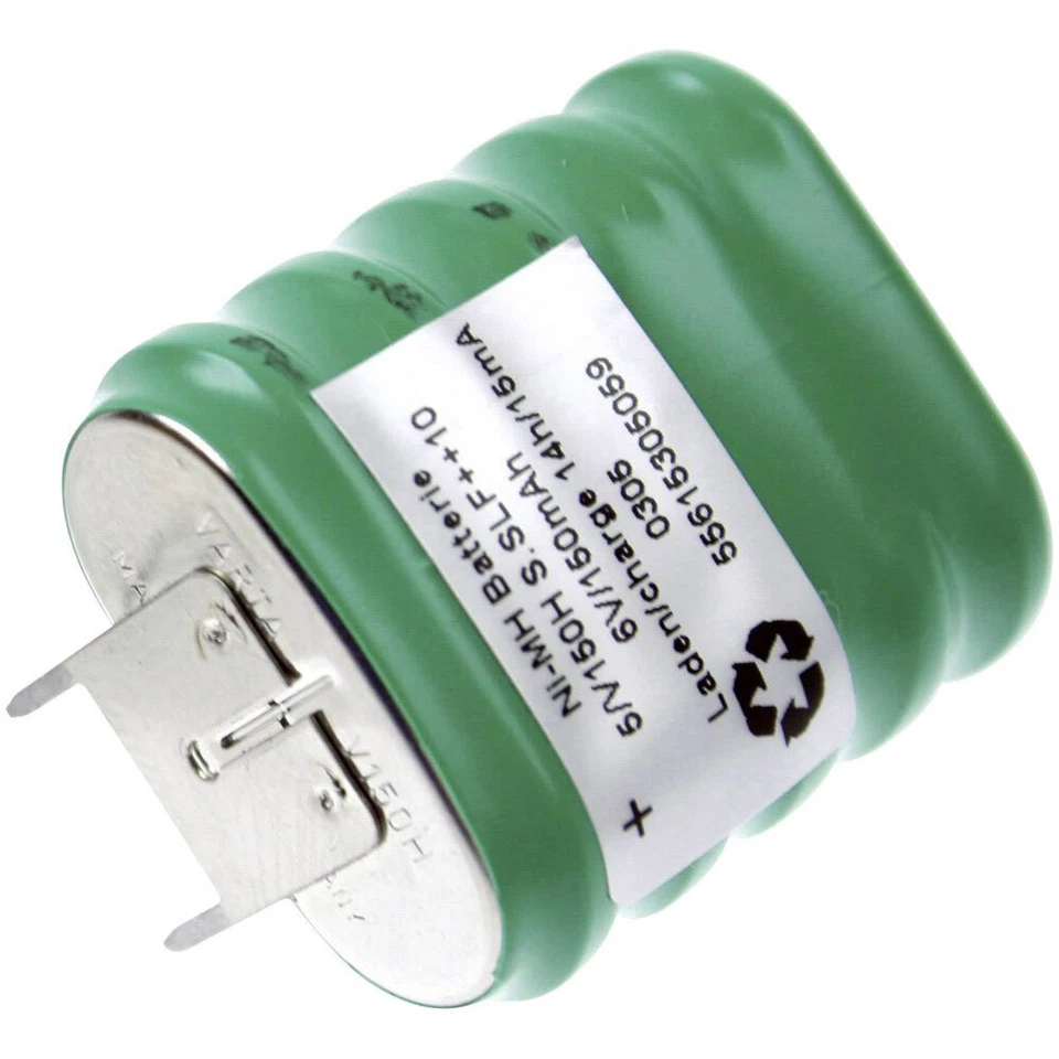 Varta 610150-050359 Batteria A Bottone Ricaricabile 150mAh 6V NiMH 1pz - Imagen 1 de 1