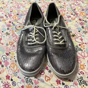 Vans Sliver Metallic Sequin Sneakers Size 7.5 - Picture 1 of 10