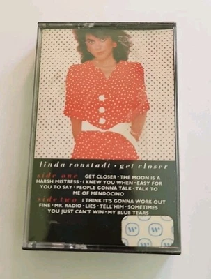 Linda Ronstadt - Get Closer Cassette SEALED Elektra VTG  - Image 1 of 3