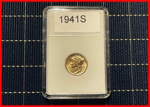 1941-S Mercury Silver Dime 10 Cent - Split Bands - Great BU Coin - Set Break - Picture 1 of 5