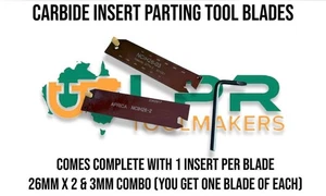 Insert Parting Tool Blade Combo 26mm [2mm & 3mm] Takes GTN Carbide Inserts - Picture 1 of 1