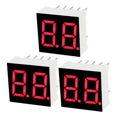 3Stk.Gemeinsamen Anode 10 Pin 2 Bit 7 Segment 15 x 14 x 7.2mm 0,35"  Rot - Bild 1 von 4