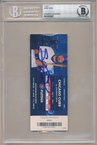 SAMMY SOSA SIGNED AUTOGRAPH 2016 CHICAGO CUBS VS DODGERS FULL TICKET BGS AUTO SP - Picture 1 of 2