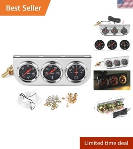 Hochempfindliches Chrom Panel Triple Gauge Set: Genaue Überwachung für Ihr Auto - Bild 1 von 10