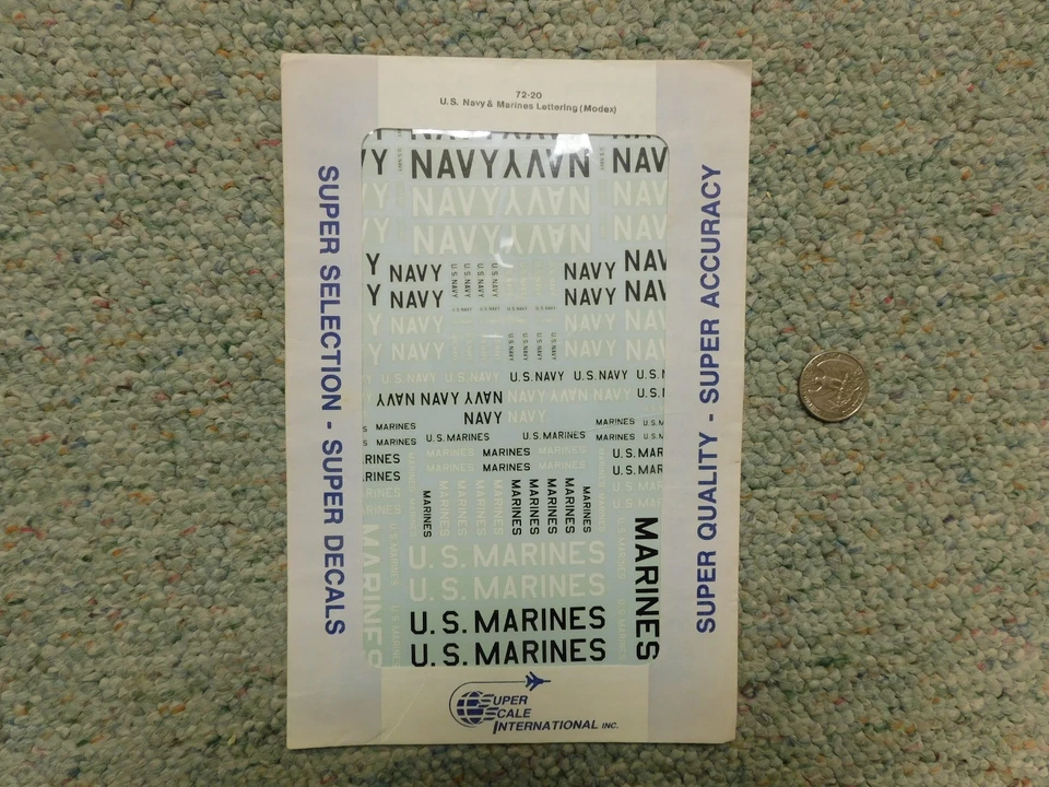 Calcomanías Superescala 1/72 72-20 Marina de los Estados Unidos y Marines letras modex J150 Foto 1 de 1