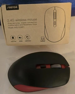 Ratón inalámbrico Seenda 2.4G sin usar caja abierta rojo/negro - Imagen 1 de 5