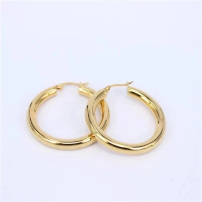 Aretes Argollas en Oro 14K Pendientes Joyería Fina de Moda Regalos Para T11 - Изображение 1 из 4