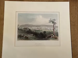 WH BARTLETT antiker Gravurdruck 1830 Fredericton Neu Braunschweig, Kanada - Bild 1 von 9