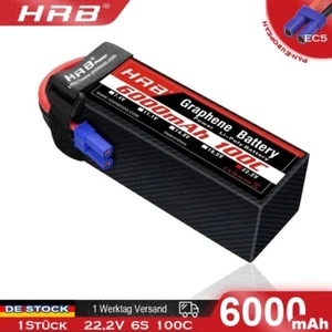 HRB 6s 22,2V 6000mAh EC5 Lipo Batterie für RC Hubschrauber Flugzeug UAV Auto LKW - Bild 1 von 7