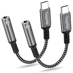 2x Adaptador USB C a conector para auriculares de 3,5 mm Cable dongle tipo C - Imagen 1 de 7