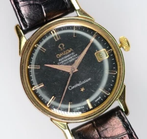 Omega Constellation Uhr Date 168.005 Automatik Chronometer Lederband 34mm Unisex - Picture 1 of 12
