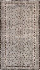 Vintage Hand-Knotted Area Rug 4'11" x 8'9" Traditional Wool Carpet