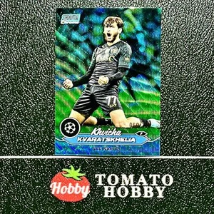 TOPPS STADIUM CROMO UEFA 2023-24 KHVICHA KVARATSKHELIA/250 REFRACTOR AQUA WAVE - Imagen 1 de 2