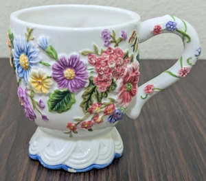 Taza de café floral 12 oz, Bella Casa de Ganz, lindas flores coloridas 3D día de la madre - Imagen 1 de 8