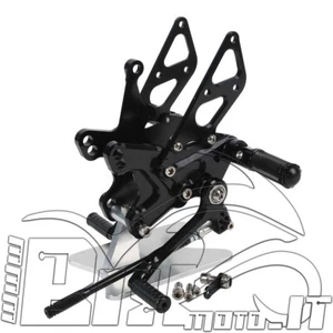 Kawasaki Ninja ZX10R 2016 2017 2018 ERGAL BLACK ADJUSTABLE CNC REAR FOOTRESTS - Picture 1 of 3