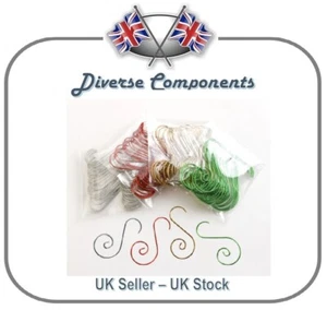 Coloured Wire Christmas Decoration Hooks Pack of 20 Red/Green/Gold/Silver - Picture 1 of 5