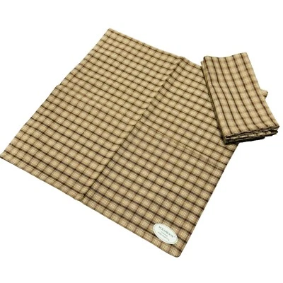 Park Designs Scrapbook Rustic Brown Plaid 18in Cotton Napkins Set of 4 - Image 1 of 2