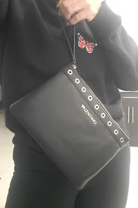 New Authentic Mario Valentino Clutch Wristlet Bag Black Handbag Shoes Pouchette - Picture 1 of 21
