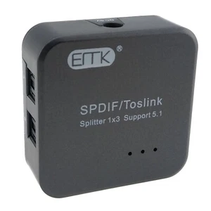 SPDIF Toslink Splitter 1 In to 3 Output Digital Audio Fiber Optics 5.1CH AC3 DTS - Picture 1 of 10