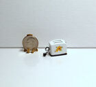 Dollhouse Miniature White Metal Toaster with Yellow Flower