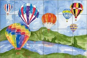 Keramik Fliese Wandbild Backsplash Mullen Heißluftballon Kunst SM039 - Bild 1 von 5