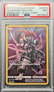PSA 9 MINT ARMORED MEWTWO #SM228 FULL ART 2019 POKEMON SM BLACK STAR PROMO - Picture 1 of 1