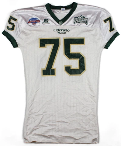 Colorado State Rams D. Stratton 2005 Poinsettia Bowl Game Used Football Jersey Cover