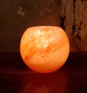2 Himalayan Salt Candle Holder Natural Shaped Pack & FREE Scented Candles Decor - Picture 1 of 13