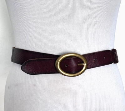 Talbots Women’s Leather Braided Belt With Brass Buckle, Size M, Boho, Hippie - Image 1 of 4