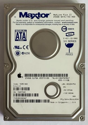 Maxtor 7Y250M00660AF MaXLine Plus II 250GB Apple 8MB Cache 1.5 Gb/s SATA 3.5" - Image 1 of 3