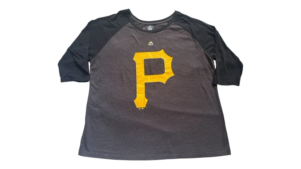 Mujer ~ 2X ~ Majestuoso ~ Piratas de Pittsburgh ~ Andrew McCutchen #22 ~ Raglan ~ De moda ~ Top Foto 1 de 4