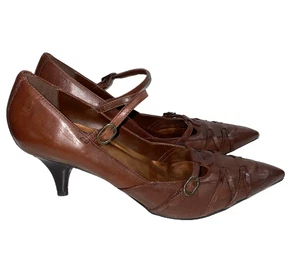 Diba Vintage NIB Women’s Vica Brown Leather Mary Jane size 9.5 Kitten Heel - Picture 1 of 10