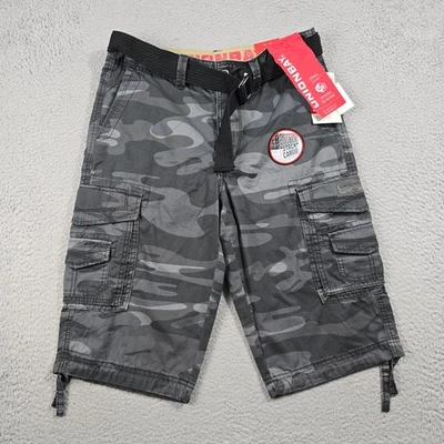 Unionbay Camo Cargo Shorts Mens 30 Gray Hiking Outdoors Belt Messenger Work NWT - Image 1 of 4