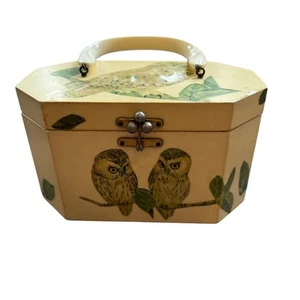 Vintage ANNIE LAURIE Handbag Purse 3D OWLS Palm Beach MCM 60/70’s - Picture 1 of 9