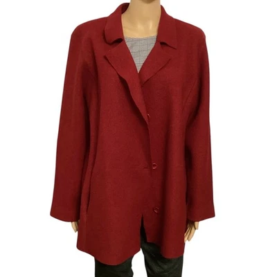 Liz Claiborne Mujer’s Rojo Lana Chaqueta Abrigo Talla L Rojo   Foto 1 de 4