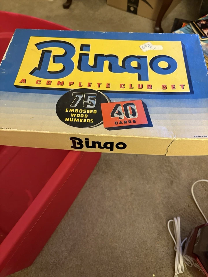 Vintage 1960 Milton Bradley BINGO Game Set Cards and Wooden Numbers - Image 1 of 4