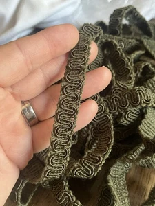 Conso ? Garniture de tapisserie d'ameublement 1/2" Scroll Braid Gimp 24,5 yards 9940 vert olive - Photo 1/2