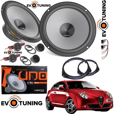 Kit 4 Casse Altoparlanti Posteriori 2 Vie HERTZ K 165 per Alfa MITO + Adattatori - Immagine 1 di 4