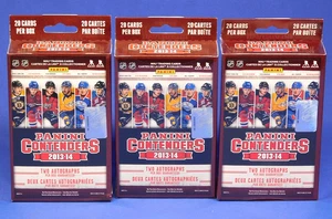 2013-14 PANINI CONTENDERS HOCKEY 3 SEALED HANGER BOXES W/2 AUTOGRAPHS IN EACH - Picture 1 of 2