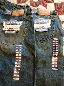 Vtg Steve and Barrys Jeans Mens 38x30 Blue Denim  NEW Old Stock  LOT OF 2 TAGS - Picture 1 of 13