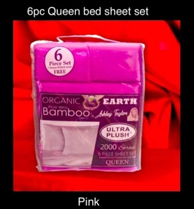 Cooling Aloe Vera Bamboo Deep Pocket 6pc Sheet Set Ashley Taylor 2000 QUEEN SIZE - Picture 1 of 24